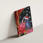 Australia Palm Cockatoo Christmas Canvas Wall Art Probosciger Aterrimus Waratah Merry Chrissie - Aussie Hoodie