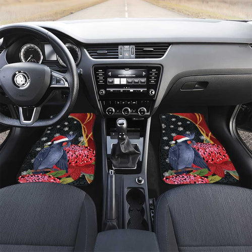 Australia Palm Cockatoo Christmas Car Mats Probosciger Aterrimus Waratah Merry Chrissie - Aussie Hoodie