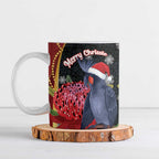 Australia Palm Cockatoo Christmas Ceramic Mug Probosciger Aterrimus Waratah Merry Chrissie - Aussie Hoodie