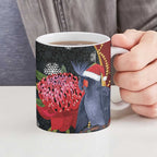 Australia Palm Cockatoo Christmas Ceramic Mug Probosciger Aterrimus Waratah Merry Chrissie - Aussie Hoodie