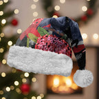 Australia Palm Cockatoo Christmas Santa Hat Probosciger Aterrimus Waratah Merry Chrissie - Aussie Hoodie