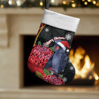 Australia Palm Cockatoo Christmas Stocking Probosciger Aterrimus Waratah Merry Chrissie - Aussie Hoodie