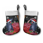 Australia Palm Cockatoo Christmas Stocking Probosciger Aterrimus Waratah Merry Chrissie - Aussie Hoodie