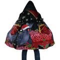 Australia Palm Cockatoo Christmas Cloak Probosciger Aterrimus Waratah Merry Chrissie - Aussie Hoodie