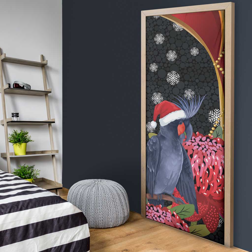 Australia Palm Cockatoo Christmas Door Cover Probosciger Aterrimus Waratah Merry Chrissie - Aussie Hoodie