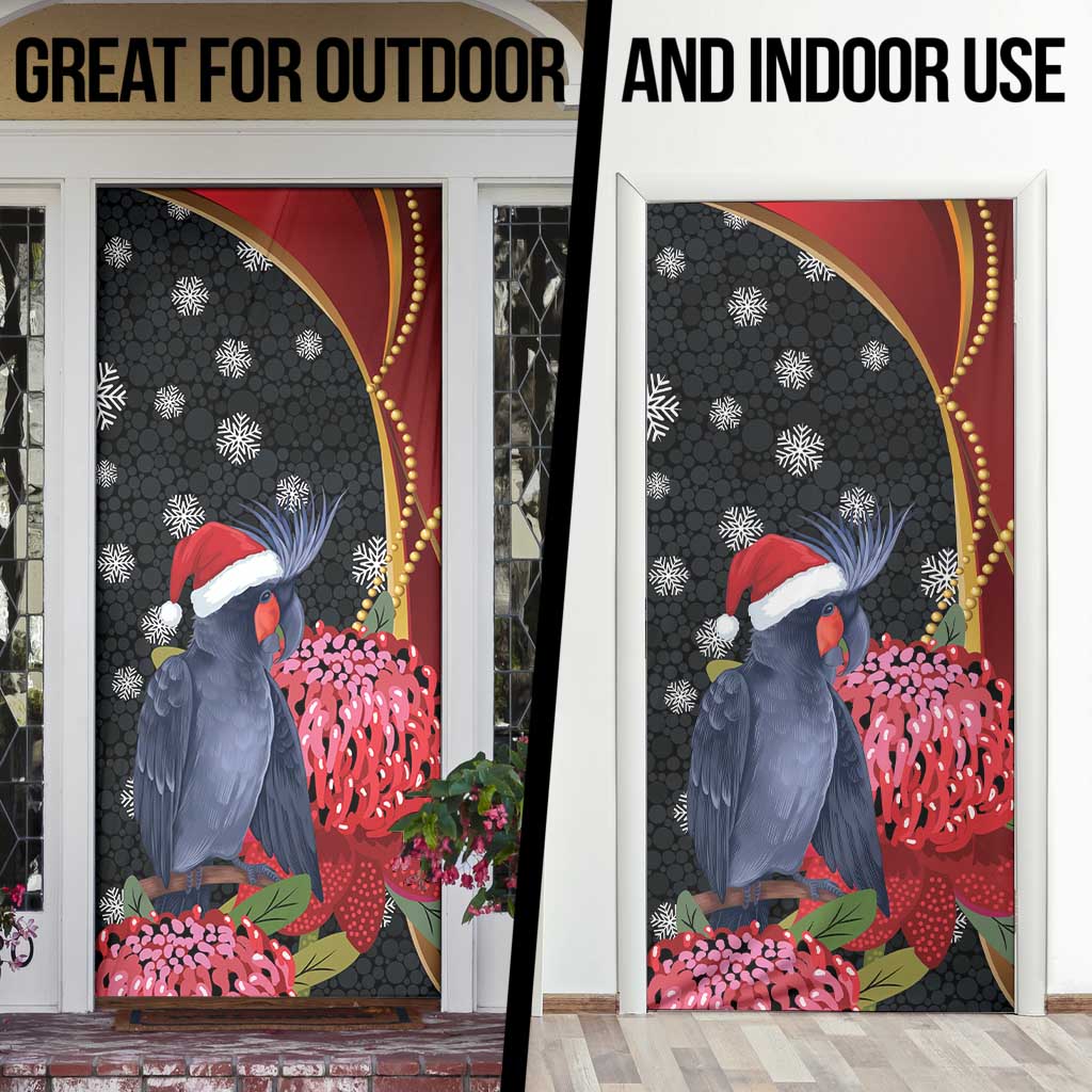 Australia Palm Cockatoo Christmas Door Cover Probosciger Aterrimus Waratah Merry Chrissie - Aussie Hoodie