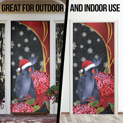 Australia Palm Cockatoo Christmas Door Cover Probosciger Aterrimus Waratah Merry Chrissie - Aussie Hoodie