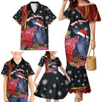 Australia Palm Cockatoo Christmas Family Matching Mermaid Dress and Hawaiian Shirt Probosciger Aterrimus Waratah Merry Chrissie - Aussie Hoodie