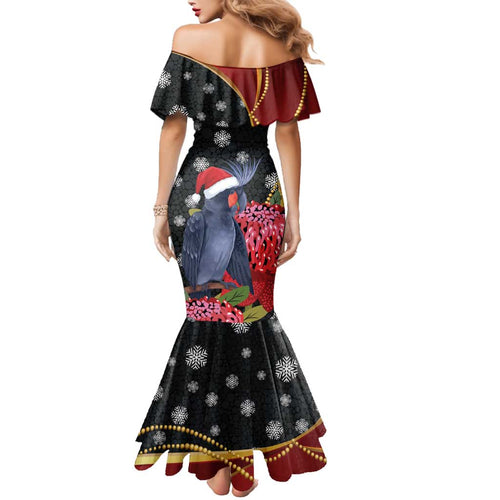 Australia Palm Cockatoo Christmas Family Matching Mermaid Dress and Hawaiian Shirt Probosciger Aterrimus Waratah Merry Chrissie - Aussie Hoodie