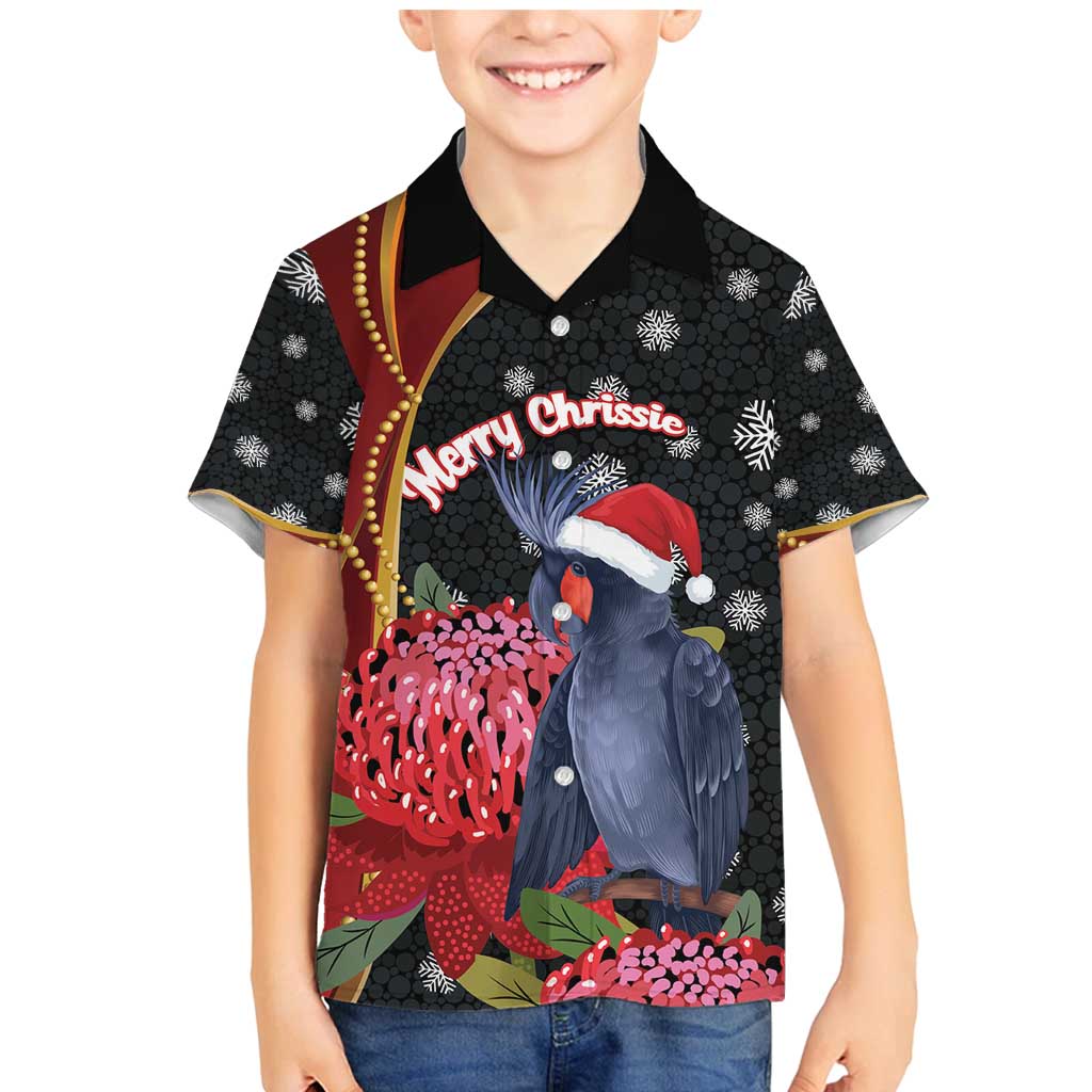 Australia Palm Cockatoo Christmas Family Matching Mermaid Dress and Hawaiian Shirt Probosciger Aterrimus Waratah Merry Chrissie - Aussie Hoodie