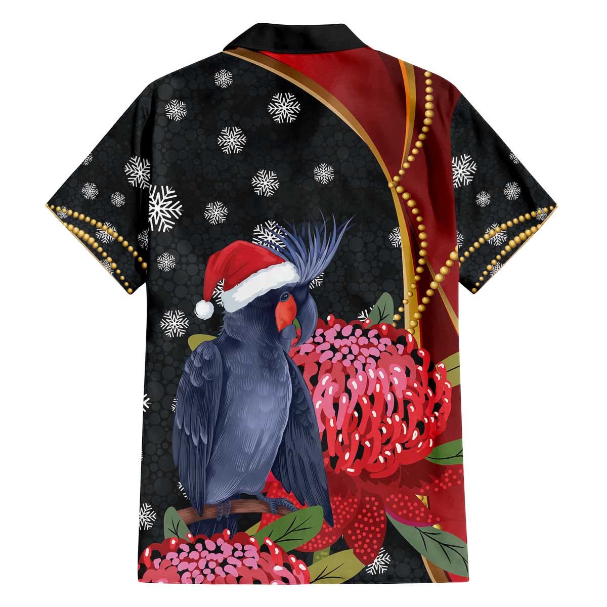 Australia Palm Cockatoo Christmas Family Matching Off The Shoulder Long Sleeve Dress and Hawaiian Shirt Probosciger Aterrimus Waratah Merry Chrissie - Aussie Hoodie