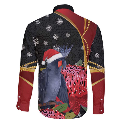 Australia Palm Cockatoo Christmas Family Matching Off Shoulder Maxi Dress and Hawaiian Shirt Probosciger Aterrimus Waratah Merry Chrissie - Aussie Hoodie