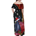 Australia Palm Cockatoo Christmas Family Matching Off Shoulder Maxi Dress and Hawaiian Shirt Probosciger Aterrimus Waratah Merry Chrissie - Aussie Hoodie
