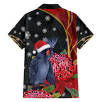 Australia Palm Cockatoo Christmas Family Matching Off Shoulder Short Dress and Hawaiian Shirt Probosciger Aterrimus Waratah Merry Chrissie - Aussie Hoodie