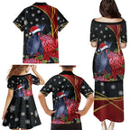 Australia Palm Cockatoo Christmas Family Matching Puletasi and Hawaiian Shirt Probosciger Aterrimus Waratah Merry Chrissie - Aussie Hoodie