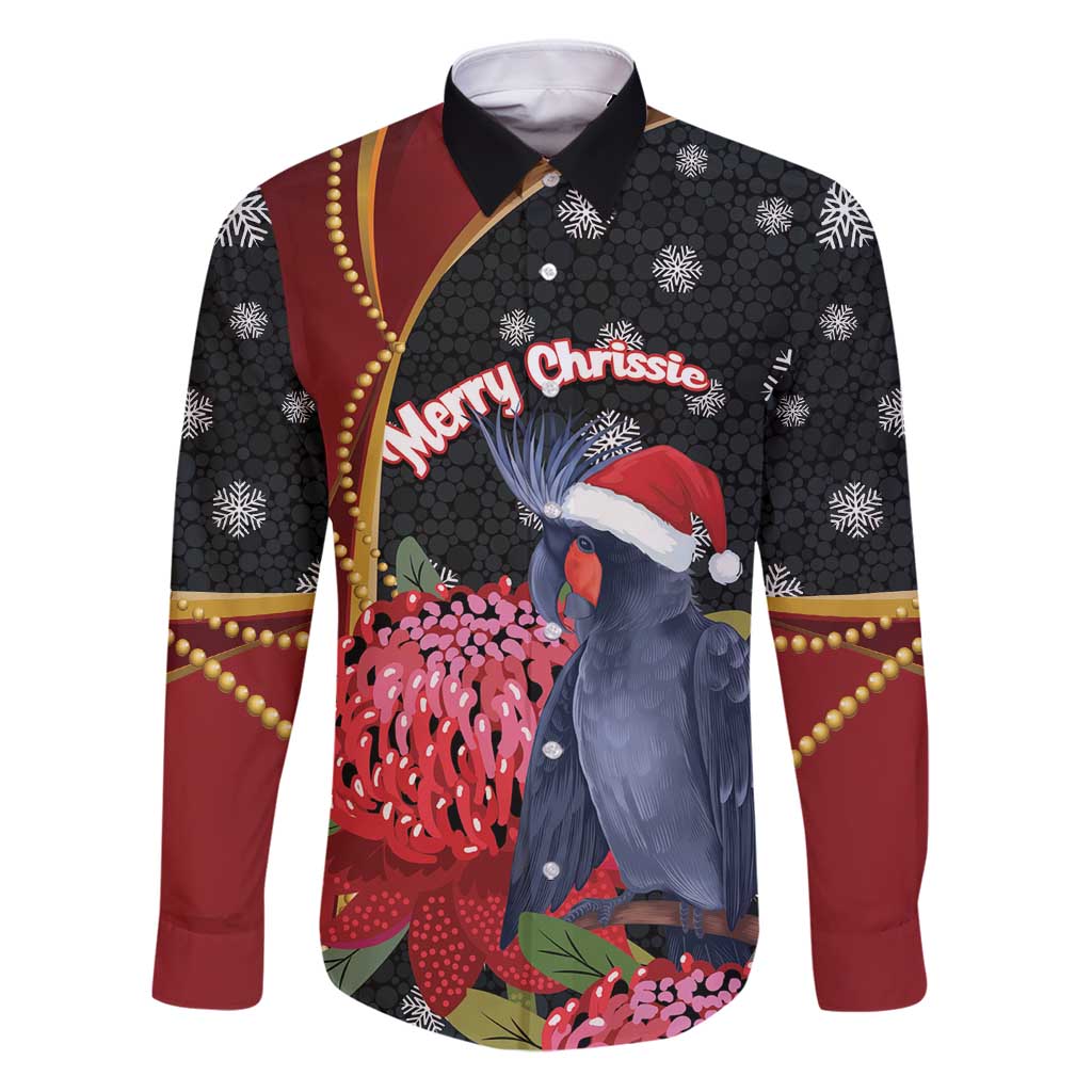 Australia Palm Cockatoo Christmas Family Matching Puletasi and Hawaiian Shirt Probosciger Aterrimus Waratah Merry Chrissie - Aussie Hoodie