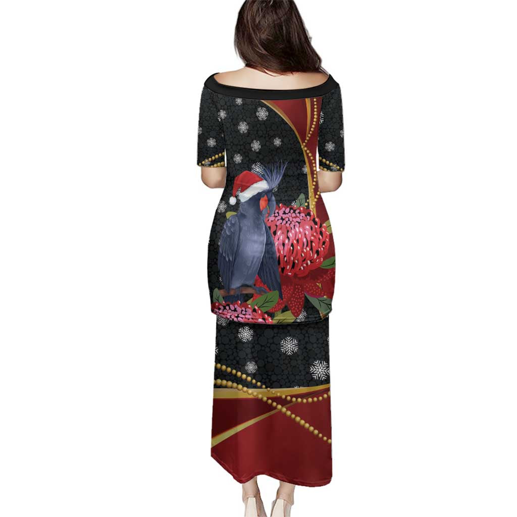 Australia Palm Cockatoo Christmas Family Matching Puletasi and Hawaiian Shirt Probosciger Aterrimus Waratah Merry Chrissie - Aussie Hoodie