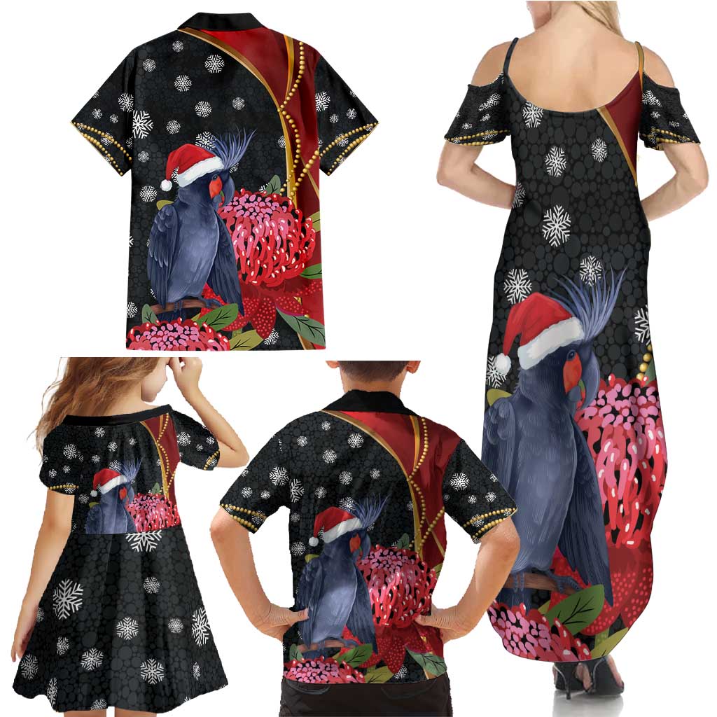 Australia Palm Cockatoo Christmas Family Matching Summer Maxi Dress and Hawaiian Shirt Probosciger Aterrimus Waratah Merry Chrissie - Aussie Hoodie