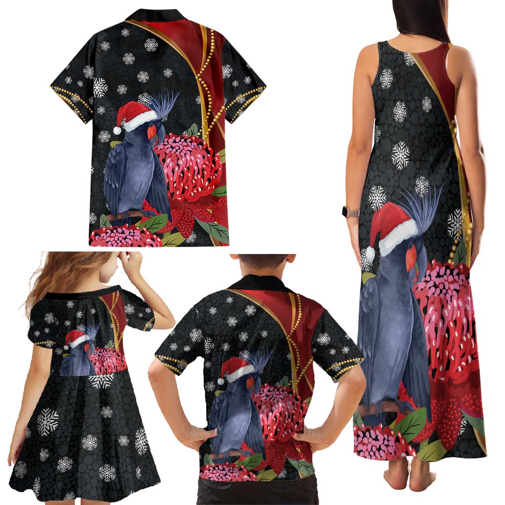Australia Palm Cockatoo Christmas Family Matching Tank Maxi Dress and Hawaiian Shirt Probosciger Aterrimus Waratah Merry Chrissie - Aussie Hoodie