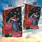 Australia Palm Cockatoo Christmas Garden Flag Probosciger Aterrimus Waratah Merry Chrissie - Aussie Hoodie