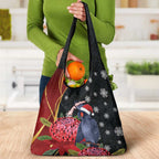 Australia Palm Cockatoo Christmas Grocery Bag Probosciger Aterrimus Waratah Merry Chrissie - Aussie Hoodie