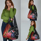 Australia Palm Cockatoo Christmas Grocery Bag Probosciger Aterrimus Waratah Merry Chrissie - Aussie Hoodie