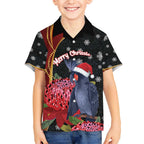 Australia Palm Cockatoo Christmas Hawaiian Shirt Probosciger Aterrimus Waratah Merry Chrissie - Aussie Hoodie