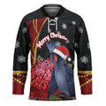 Australia Palm Cockatoo Christmas Hockey Jersey Probosciger Aterrimus Waratah Merry Chrissie - Aussie Hoodie
