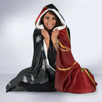 Australia Palm Cockatoo Christmas Hooded Blanket Probosciger Aterrimus Waratah Merry Chrissie - Aussie Hoodie
