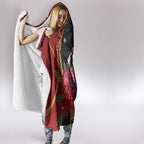 Australia Palm Cockatoo Christmas Hooded Blanket Probosciger Aterrimus Waratah Merry Chrissie - Aussie Hoodie