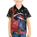 Australia Palm Cockatoo Christmas Kid Hawaiian Shirt Probosciger Aterrimus Waratah Merry Chrissie - Aussie Hoodie
