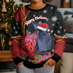Australia Palm Cockatoo Christmas Kid Ugly Christmas Sweater Probosciger Aterrimus Waratah Merry Chrissie - Aussie Hoodie