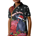 Australia Palm Cockatoo Christmas Kid Polo Shirt Probosciger Aterrimus Waratah Merry Chrissie - Aussie Hoodie