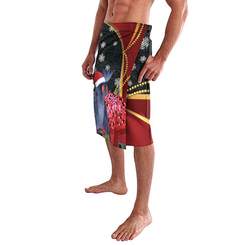 Australia Palm Cockatoo Christmas Lavalava Probosciger Aterrimus Waratah Merry Chrissie - Aussie Hoodie