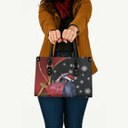 Australia Palm Cockatoo Christmas Leather Bag Probosciger Aterrimus Waratah Merry Chrissie - Aussie Hoodie