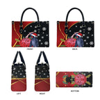 Australia Palm Cockatoo Christmas Leather Bag Probosciger Aterrimus Waratah Merry Chrissie - Aussie Hoodie