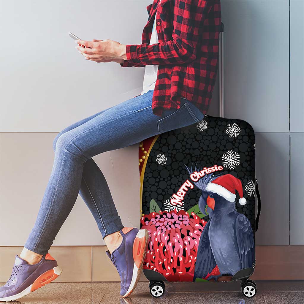 Australia Palm Cockatoo Christmas Luggage Cover Probosciger Aterrimus Waratah Merry Chrissie - Aussie Hoodie