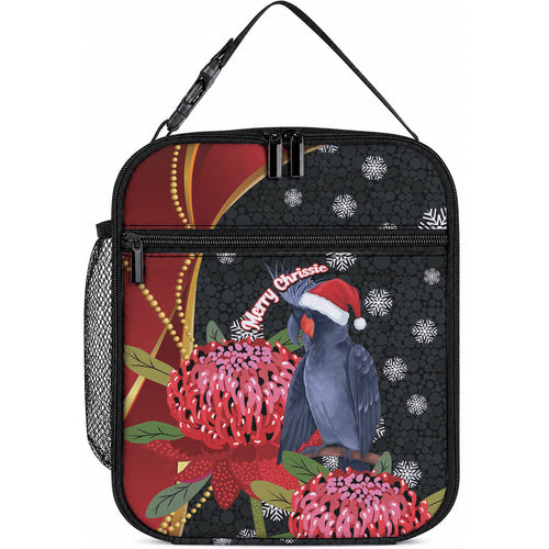 Australia Palm Cockatoo Christmas Lunch Bag Probosciger Aterrimus Waratah Merry Chrissie