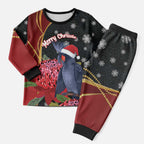 Australia Palm Cockatoo Christmas Pajama Set Probosciger Aterrimus Waratah Merry Chrissie - Aussie Hoodie