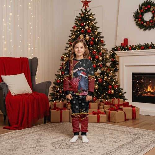 Australia Palm Cockatoo Christmas Pajama Set Probosciger Aterrimus Waratah Merry Chrissie - Aussie Hoodie