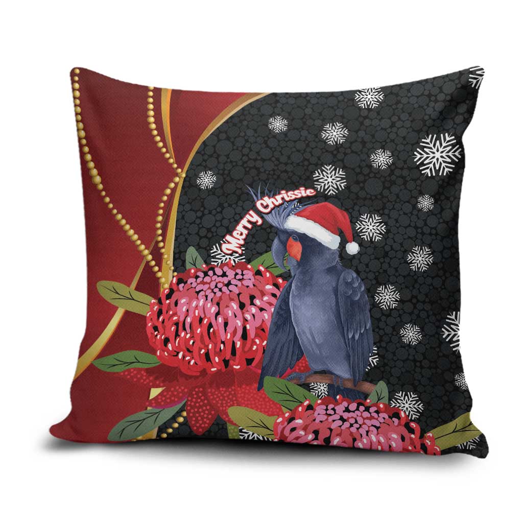 Australia Palm Cockatoo Christmas Pillow Cover Probosciger Aterrimus Waratah Merry Chrissie - Aussie Hoodie