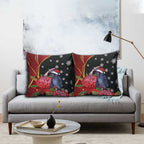 Australia Palm Cockatoo Christmas Pillow Cover Probosciger Aterrimus Waratah Merry Chrissie - Aussie Hoodie