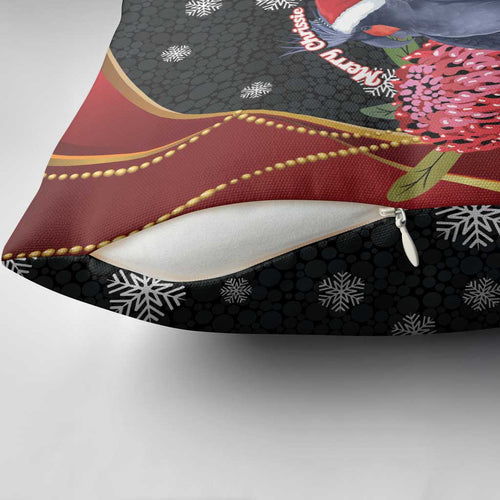 Australia Palm Cockatoo Christmas Pillow Cover Probosciger Aterrimus Waratah Merry Chrissie - Aussie Hoodie