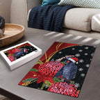 Australia Palm Cockatoo Christmas Puzzle Probosciger Aterrimus Waratah Merry Chrissie - Aussie Hoodie