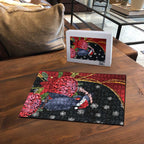 Australia Palm Cockatoo Christmas Puzzle Probosciger Aterrimus Waratah Merry Chrissie - Aussie Hoodie