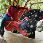 Australia Palm Cockatoo Christmas Quilt Probosciger Aterrimus Waratah Merry Chrissie - Aussie Hoodie