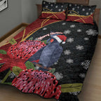 Australia Palm Cockatoo Christmas Quilt Bed Set Probosciger Aterrimus Waratah Merry Chrissie - Aussie Hoodie