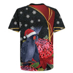 Australia Palm Cockatoo Christmas Rugby Jersey Probosciger Aterrimus Waratah Merry Chrissie - Aussie Hoodie