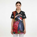 Australia Palm Cockatoo Christmas Scrub Top Probosciger Aterrimus Waratah Merry Chrissie - Aussie Hoodie
