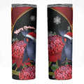 Australia Palm Cockatoo Christmas Skinny Tumbler Probosciger Aterrimus Waratah Merry Chrissie - Aussie Hoodie